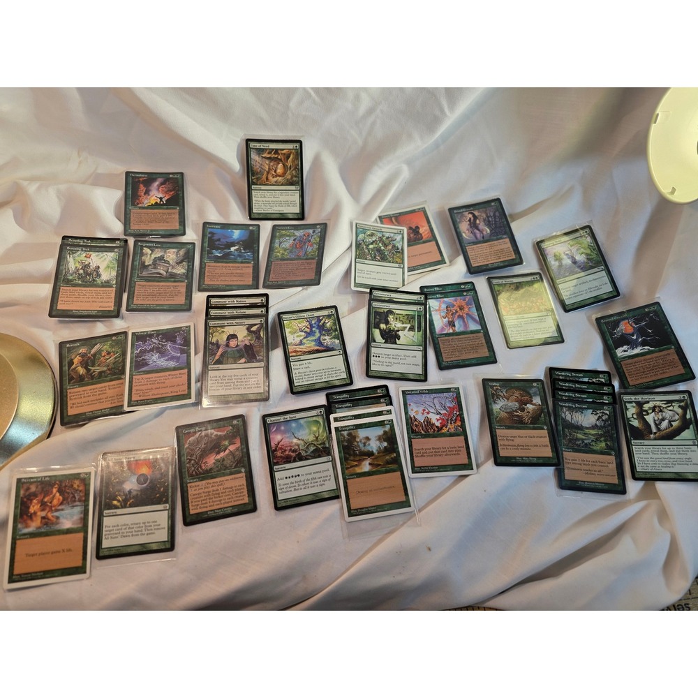 MTG Magic The Gathering Green Sorcery Card Lot Time of Need Restock Tranquility